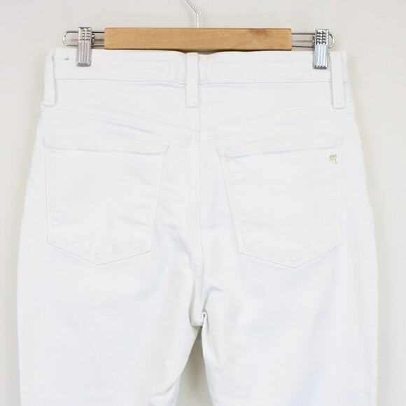Madewell Curvy High Rise Skinny Crop Button Front Edition Pure White Size 29P - Picture 6 of 8